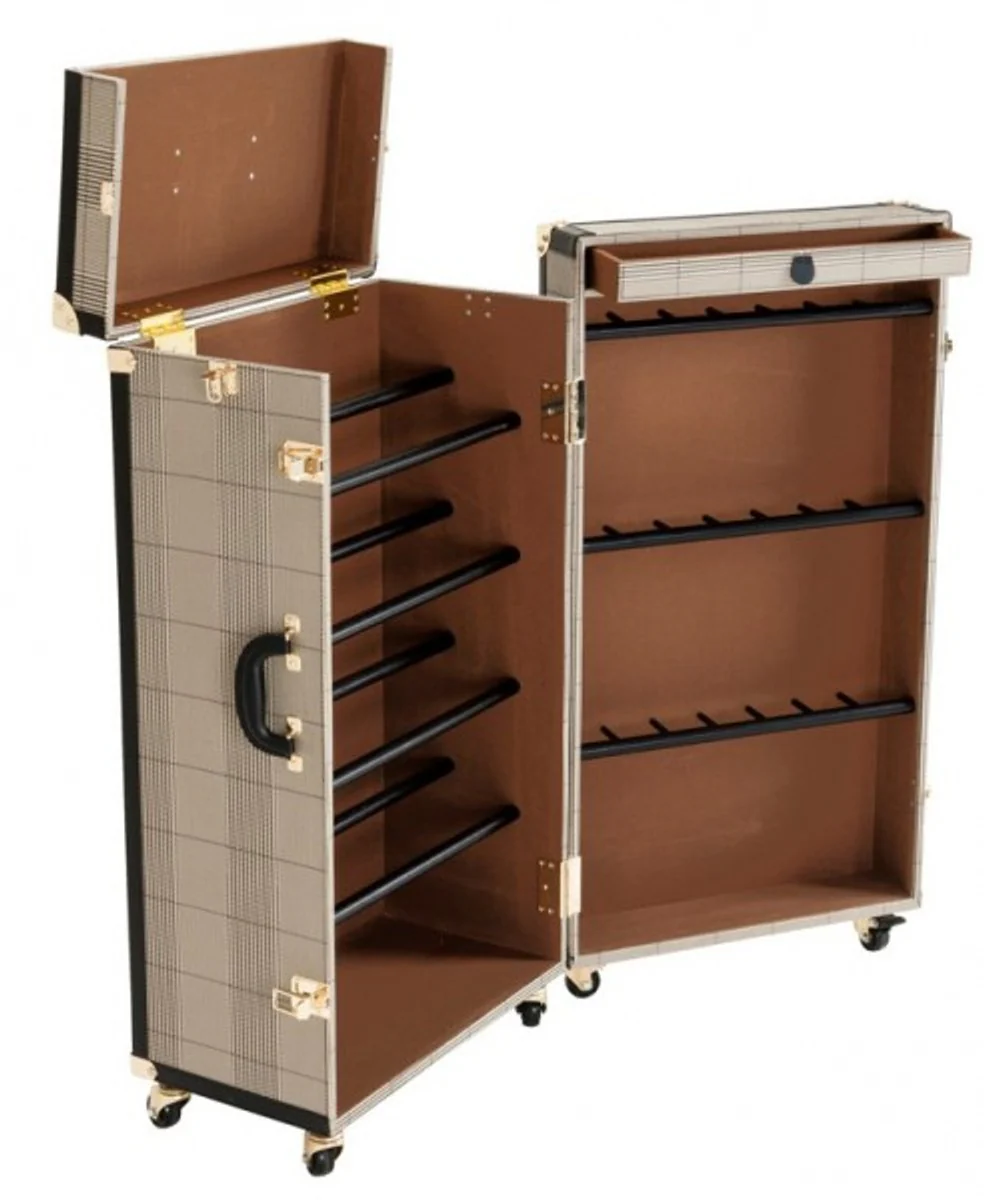 Luxus Schuh Schrank im Vintage Koffer Design - Kommode - Art Deco Barock Jugendstil Kofferschrank - Luxus Hotel Einrichtung