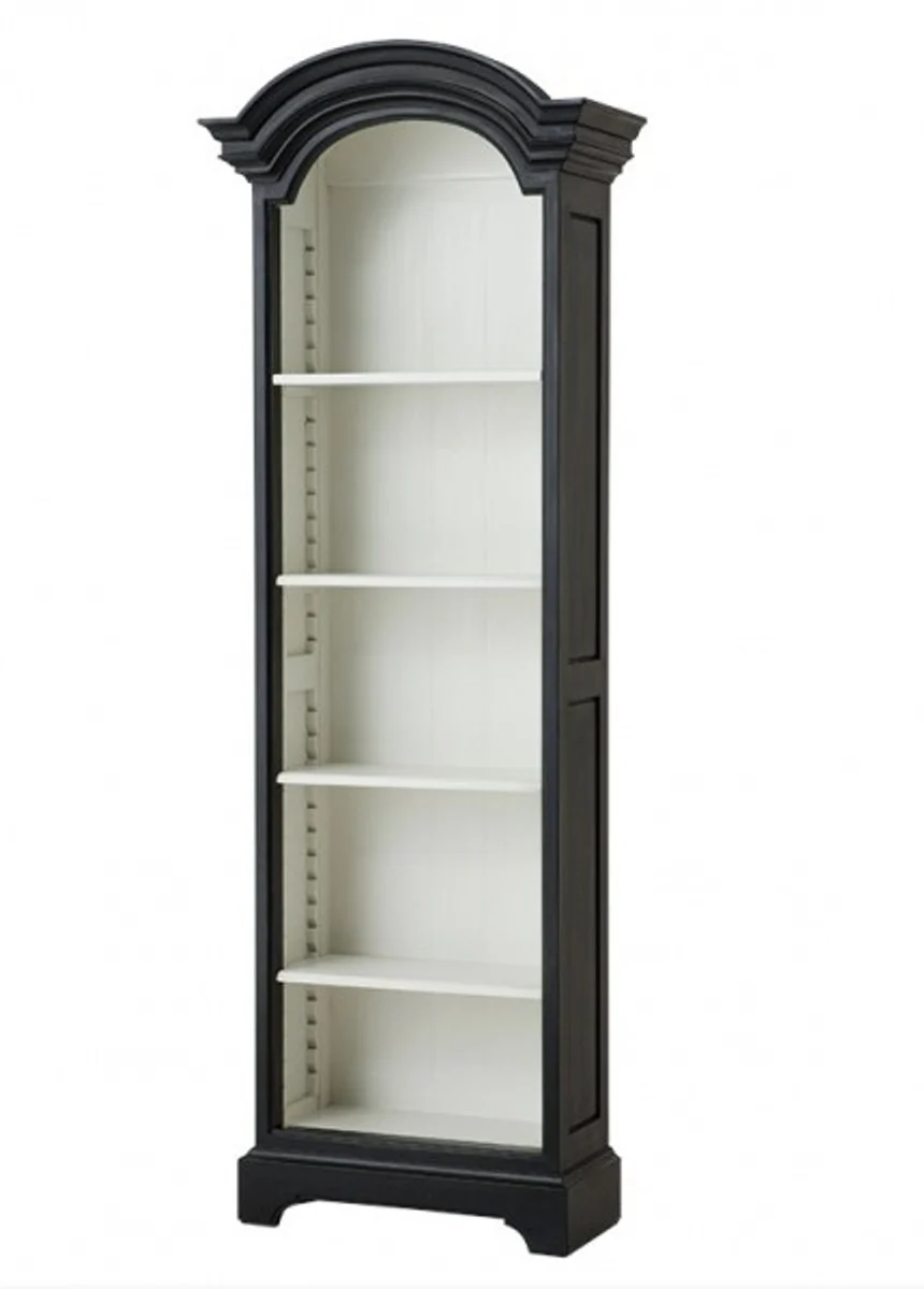 Luxus Bücher Schrank Schwarz Massivholz Florida Wohnzimmer Schrank Barock Jugendstil Rokoko Vitrine Ladeneinrichtung