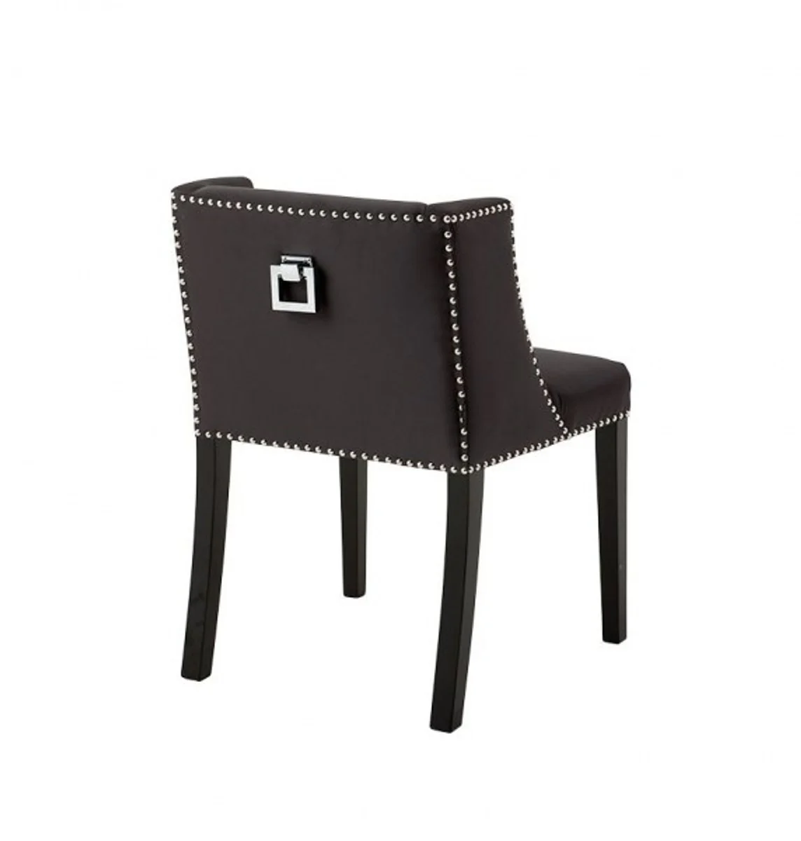 Luxus Esszimmer Stuhl Dunkelgrau Satin - Luxus Esszimmer Möbel