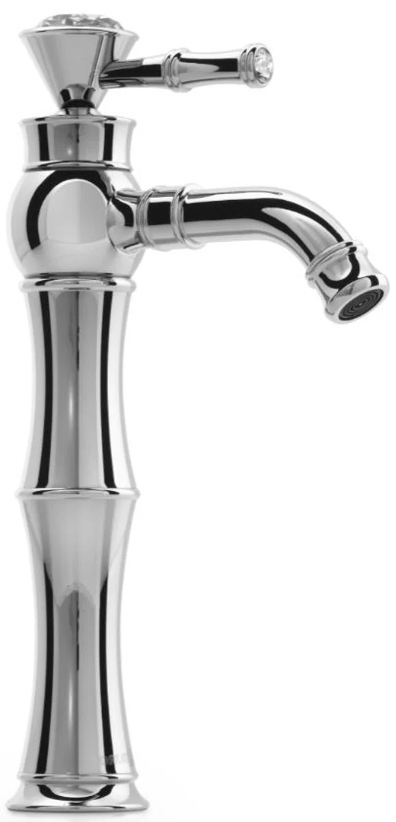 Luxus Jugendstil Waschtischarmatur mit Kristallglas H. 32,3 cm - Verschiedene Farben - Neoklassische Badezimmer Accessoires - Luxus Bad Zubehör