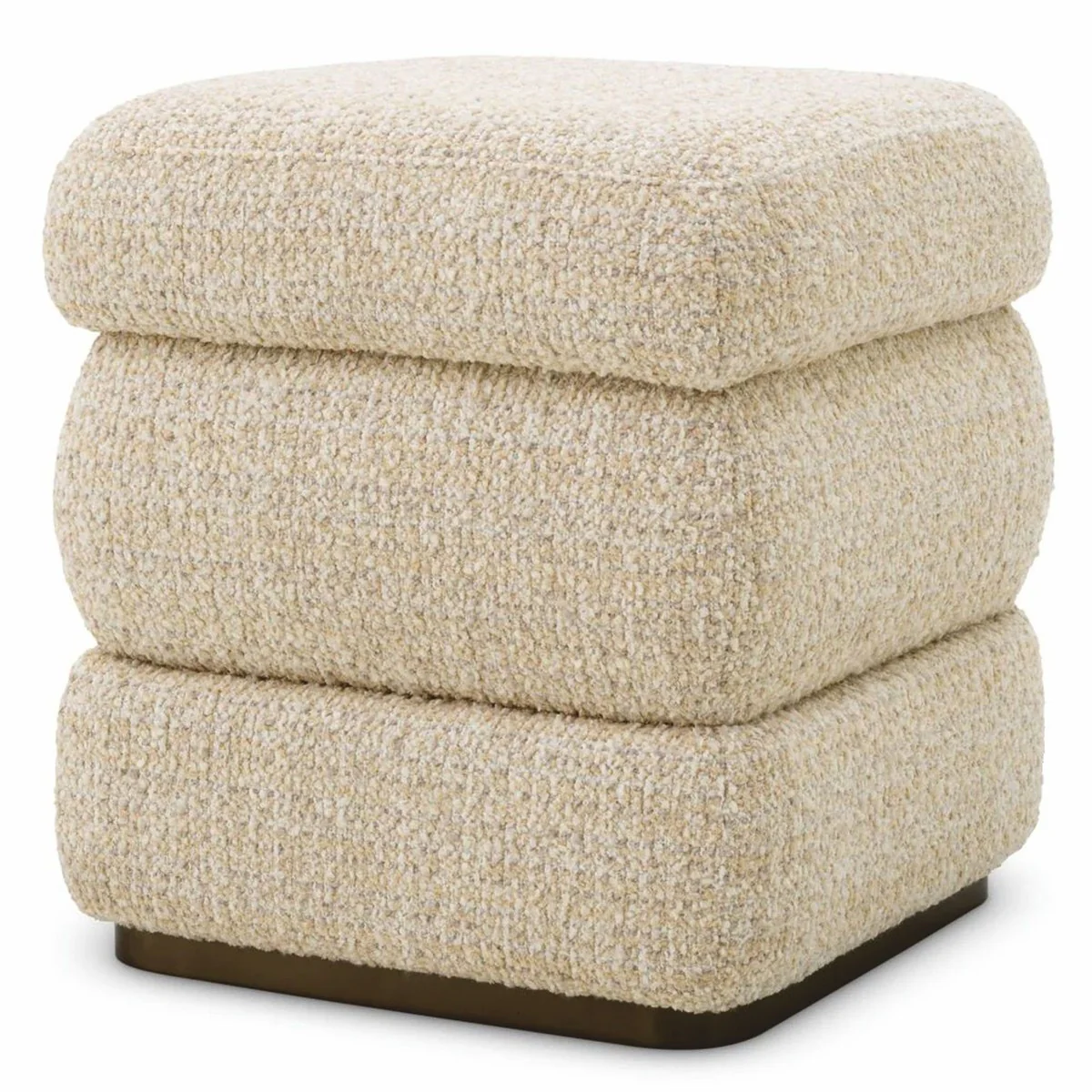 Luxus Hocker Beige / Bronze H. 52 cm - Luxus Hotel Möbel