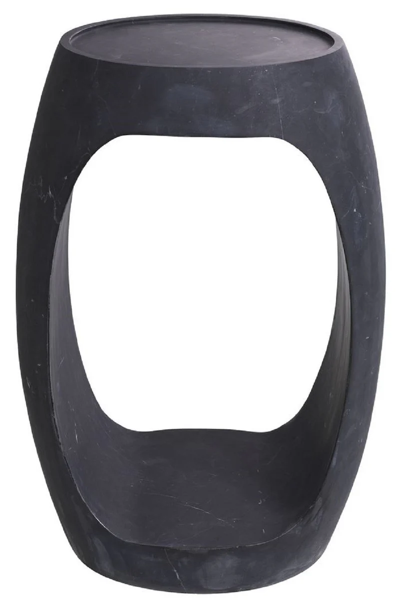 Luxus Marmor Beistelltisch Schwarz 37 x 29 x H. 55,5 cm - Marmor Möbel - Luxus Qualität