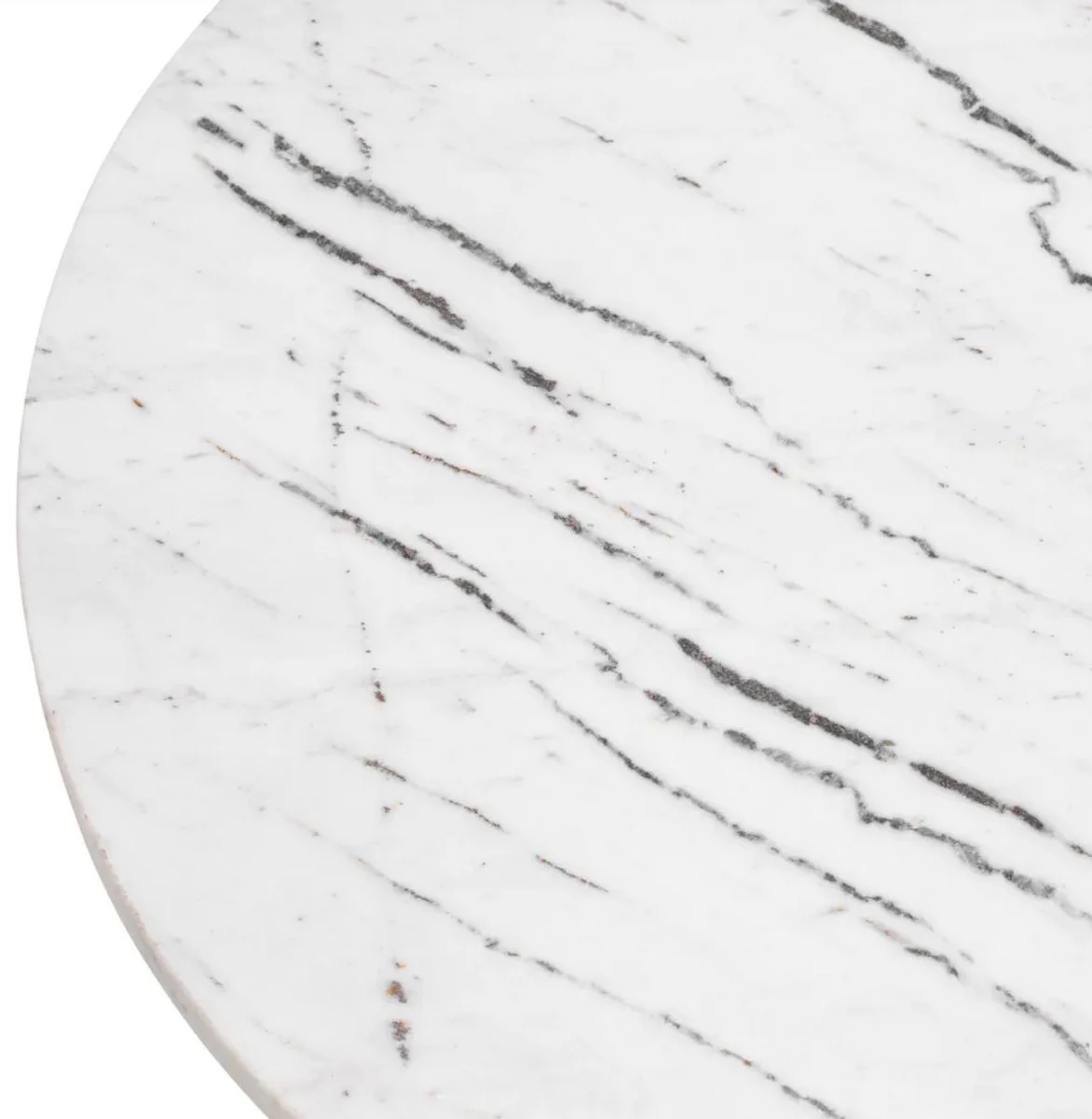 Luxus Marmor Beistelltisch Weiß Ø 55 x H. 57 cm - Runder Tisch aus hochwertigem Marmor - Marmor Möbel - Luxus Möbel - Luxus Qualität
