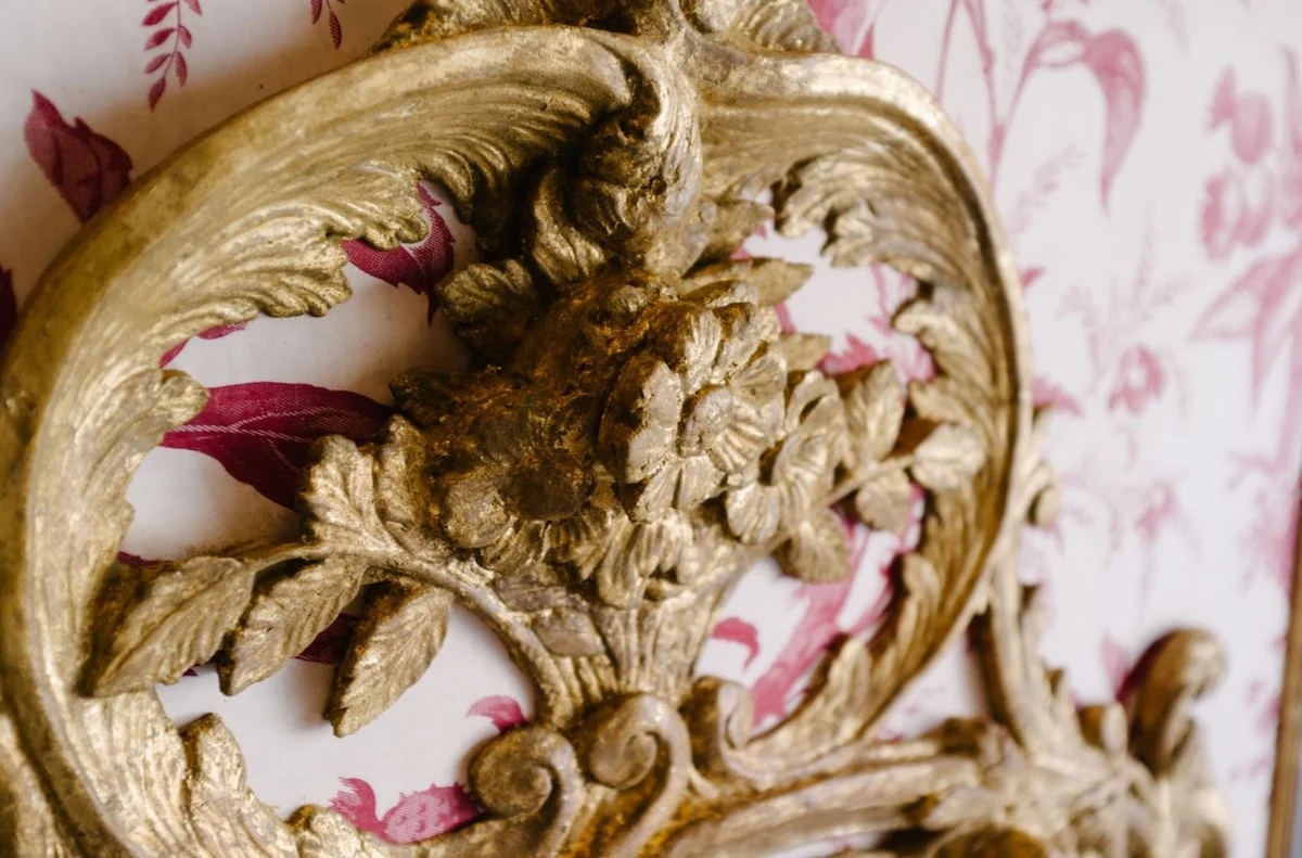 Luxus Barock Spiegel Antik Gold / Weiß / Rot - Rechteckiger italienischer Barockstil Wandspiegel - Barock Möbel - Luxus Möbel im Barockstil - Luxus Qualität - Made in Italy