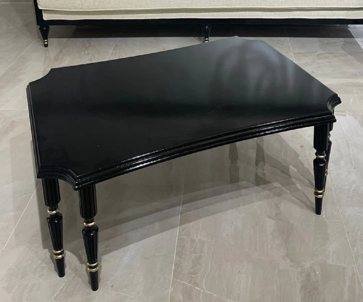 Luxus Art Deco Couchtisch Schwarz / Gold - Rechteckiger Wohnzimmertisch - Wohnzimmer Möbel - Art Deco Möbel - Luxus Möbel - Luxus Einrichtung - Wohnzimmer Einrichtung