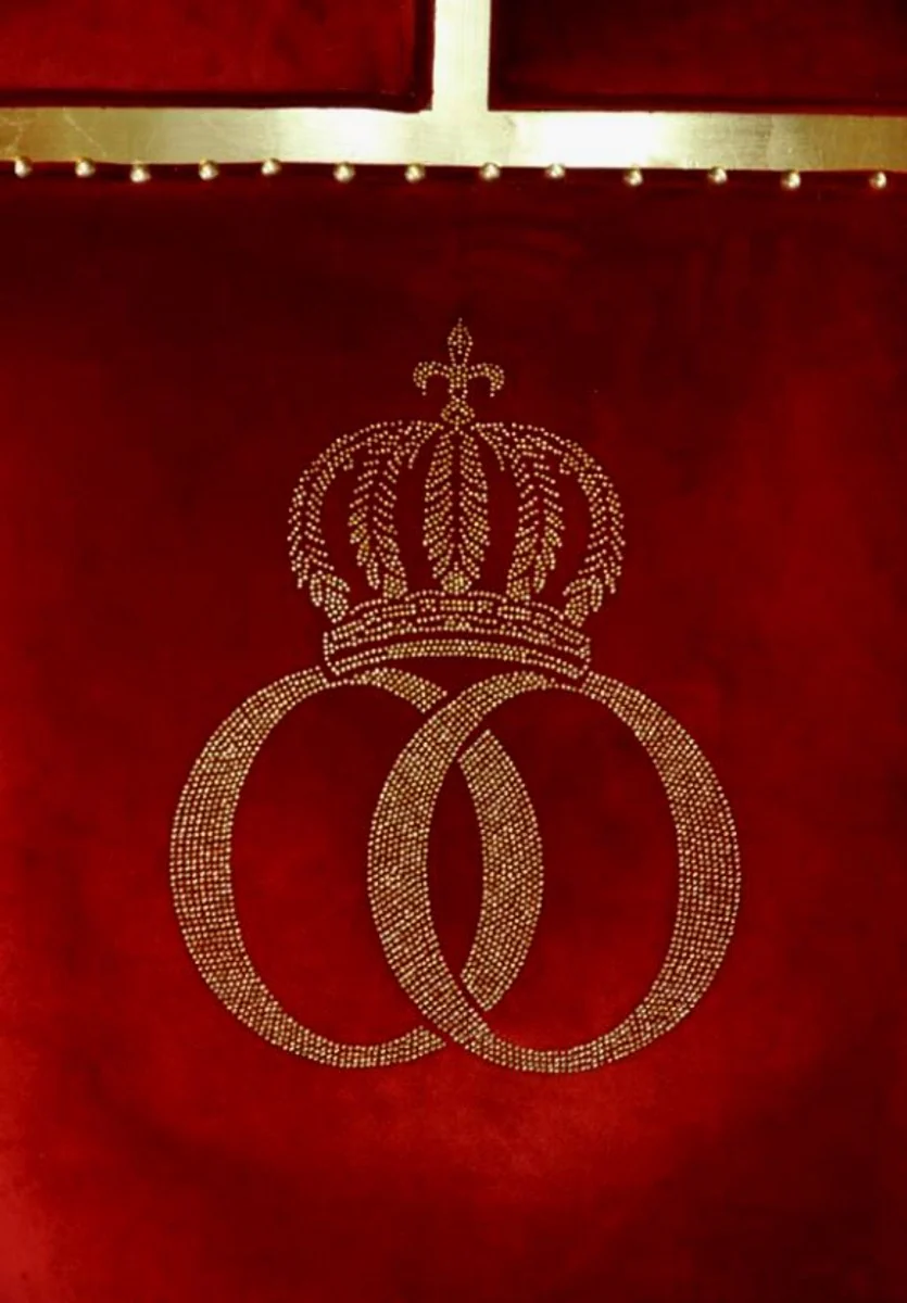 Pompöös by Luxus Ballon Barock Sessel Bordeaux / Schwarz / Gold mit glitzernder Krone - Pompööser Barock Sessel designed by Harald Glööckler