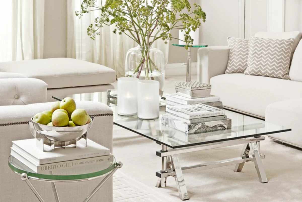 Luxus Art Deco Designer Couchtisch 170 x 100 x H. 31-42 cm - Wohnzimmer Salon Tisch - Luxus Möbel