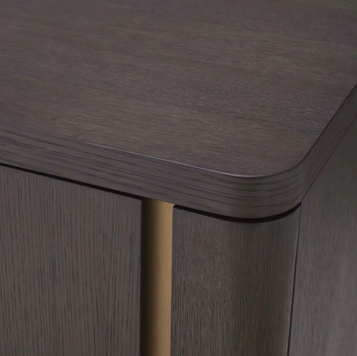 Luxus Massivholz Kommode mit 3 Schubladen Mokka / Messing 140 x 52 x H. 95 cm - Schlafzimmer Kommode - Schlafzimmer Möbel - Luxus Möbel - Luxus Einrichtung - Möbel Luxus