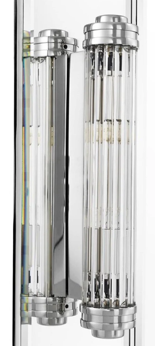 Luxus Wandspiegel mit Licht Silber 90 x 13 x H. 140 cm - Luxus Qualität