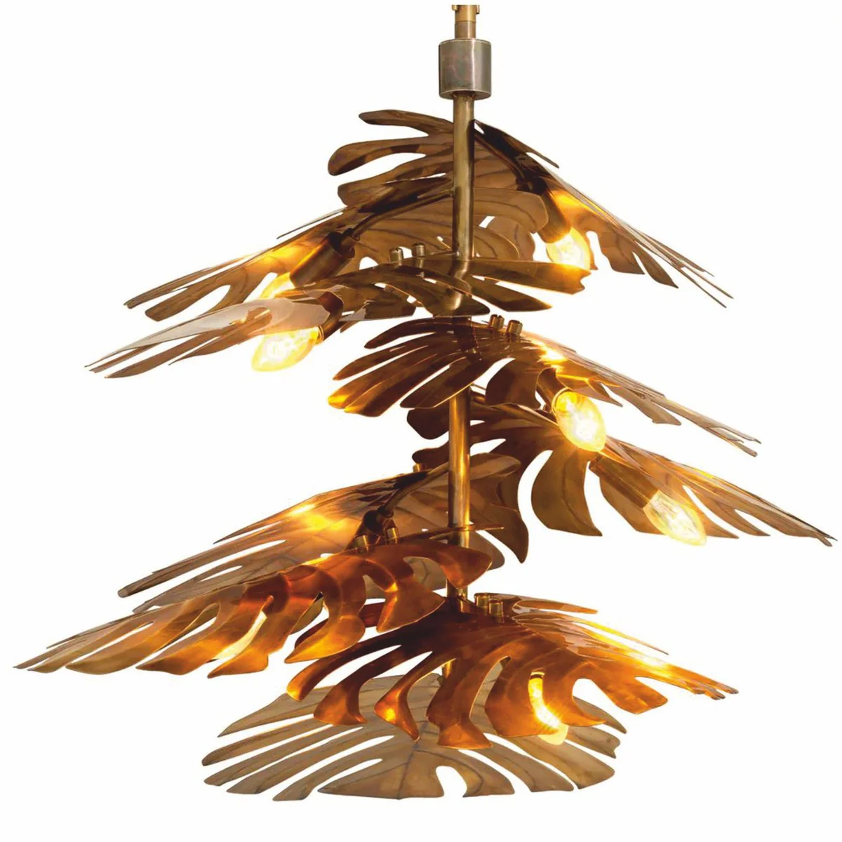 Luxus Kronleuchter Vintage Messing H. 58 cm - Hotel & Restaurant Kronleuchter