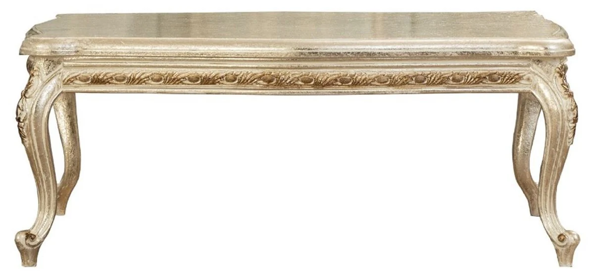 Luxus Barock Couchtisch Antik Gold - Prunkvoller Massivholz Wohnzimmertisch im Barockstil - Barock Wohnzimmer Möbel - Edel & Prunkvoll