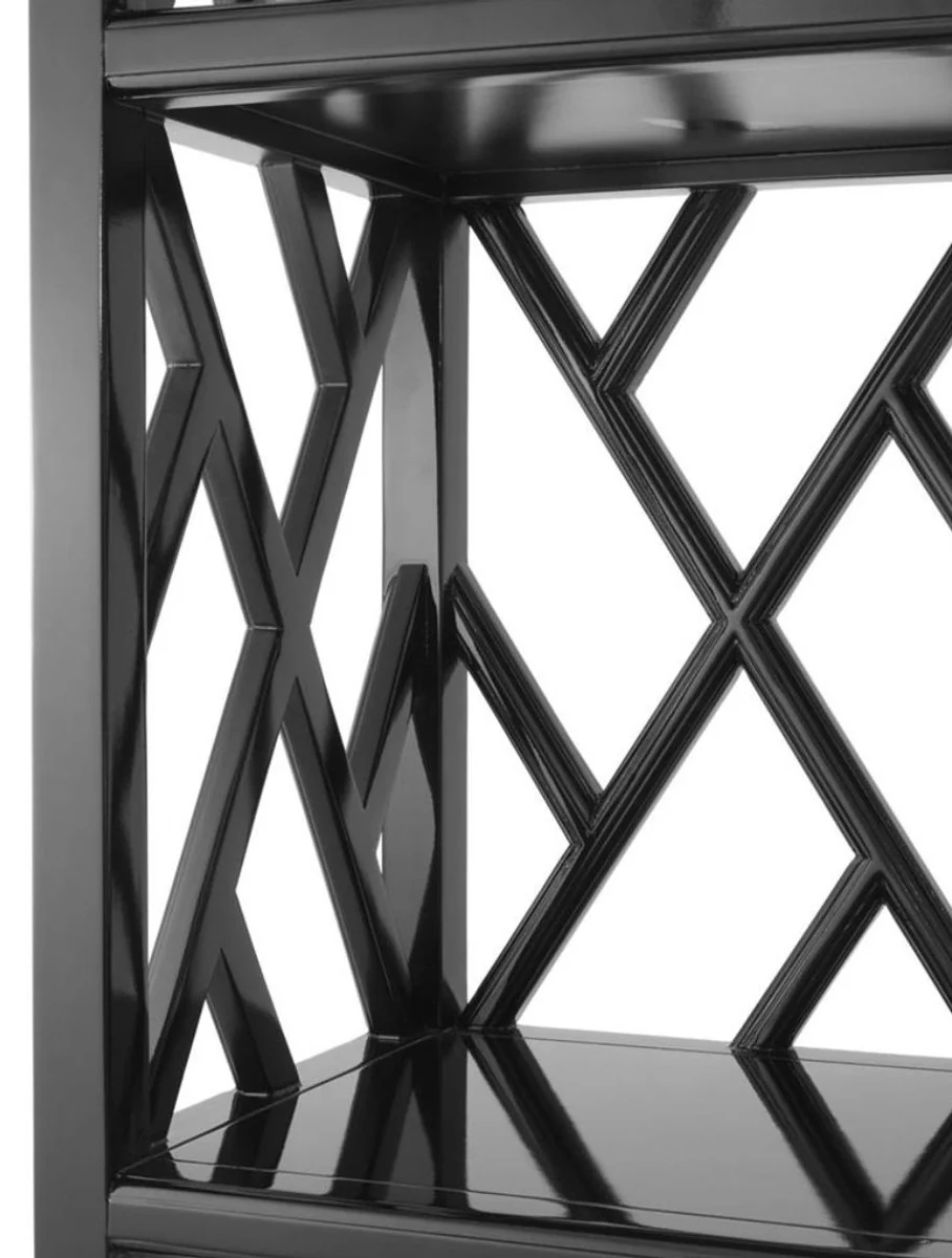 Luxus Regalschrank Piano Schwarz 65 x 34 x H. 226 cm - Wohnzimmermöbel