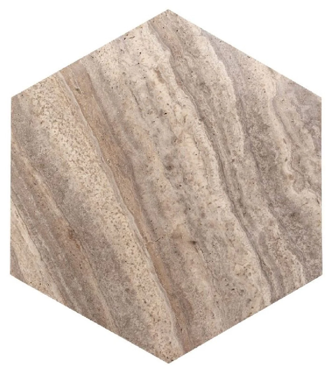 Luxus Couchtisch Grau 91 x 79 x H. 30 cm - 6 Eckiger Travertin Naturstein Wohnzimmertisch - Wohnzimmer Möbel - Travertin Möbel - Luxus Möbel - Luxus Einrichtung