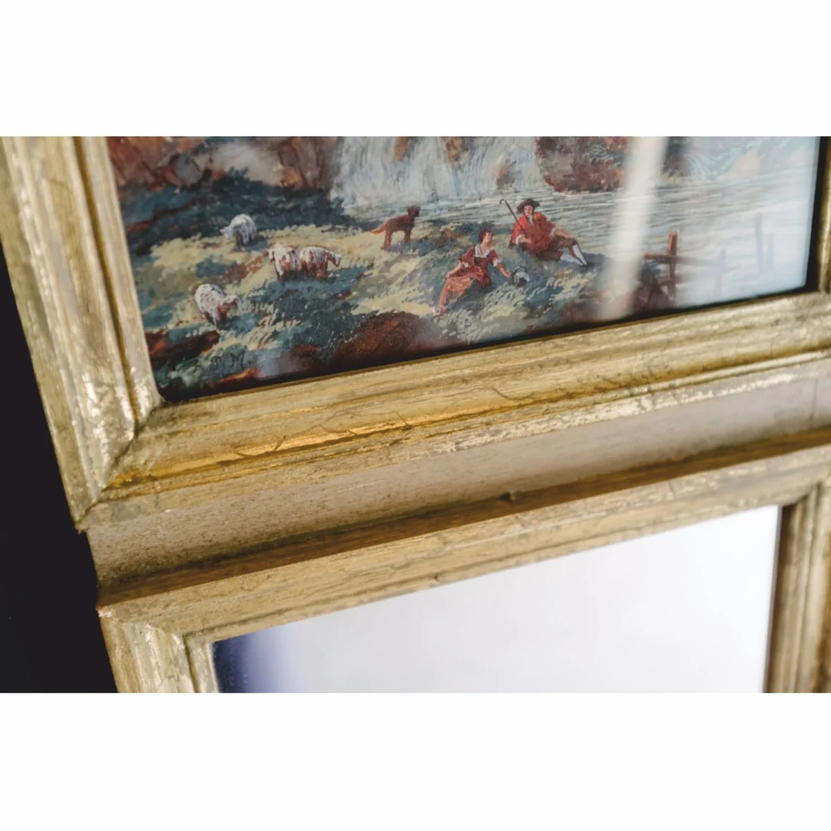 Luxus Barock Spiegel Antik Gold / Bunt H. 163 cm - Barock Möbel - Made in Italy