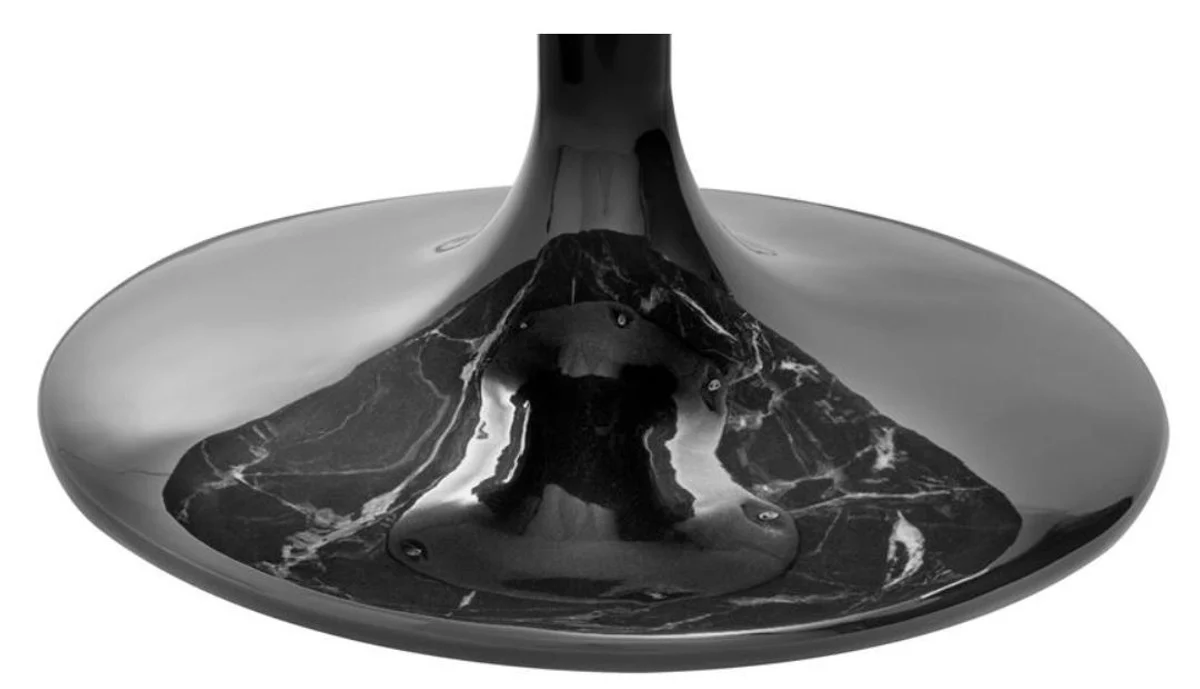 Luxus Beistelltisch Schwarz / Messingfarben Ø 55 x H. 52,5 cm - Luxus Kollektion