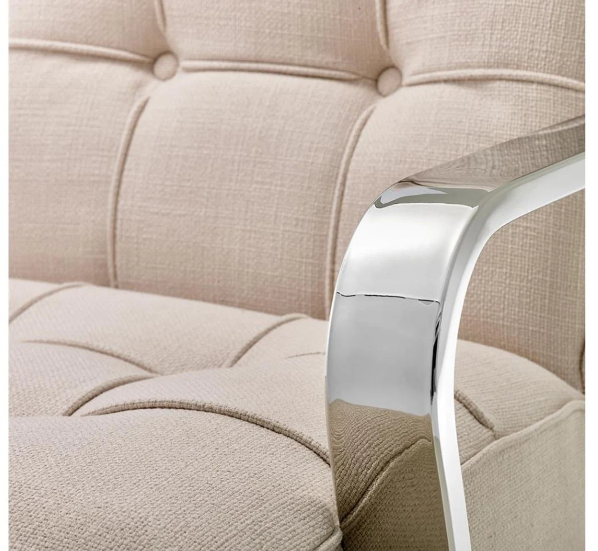 Luxus Sessel Naturfarbig 72 x 80 x H. 64 cm - Designer Möbel