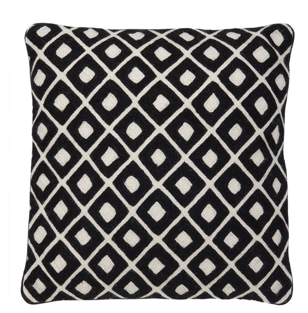 Kissen schwarz mit Muster 50 x H. 50 cm - Luxus Qualität