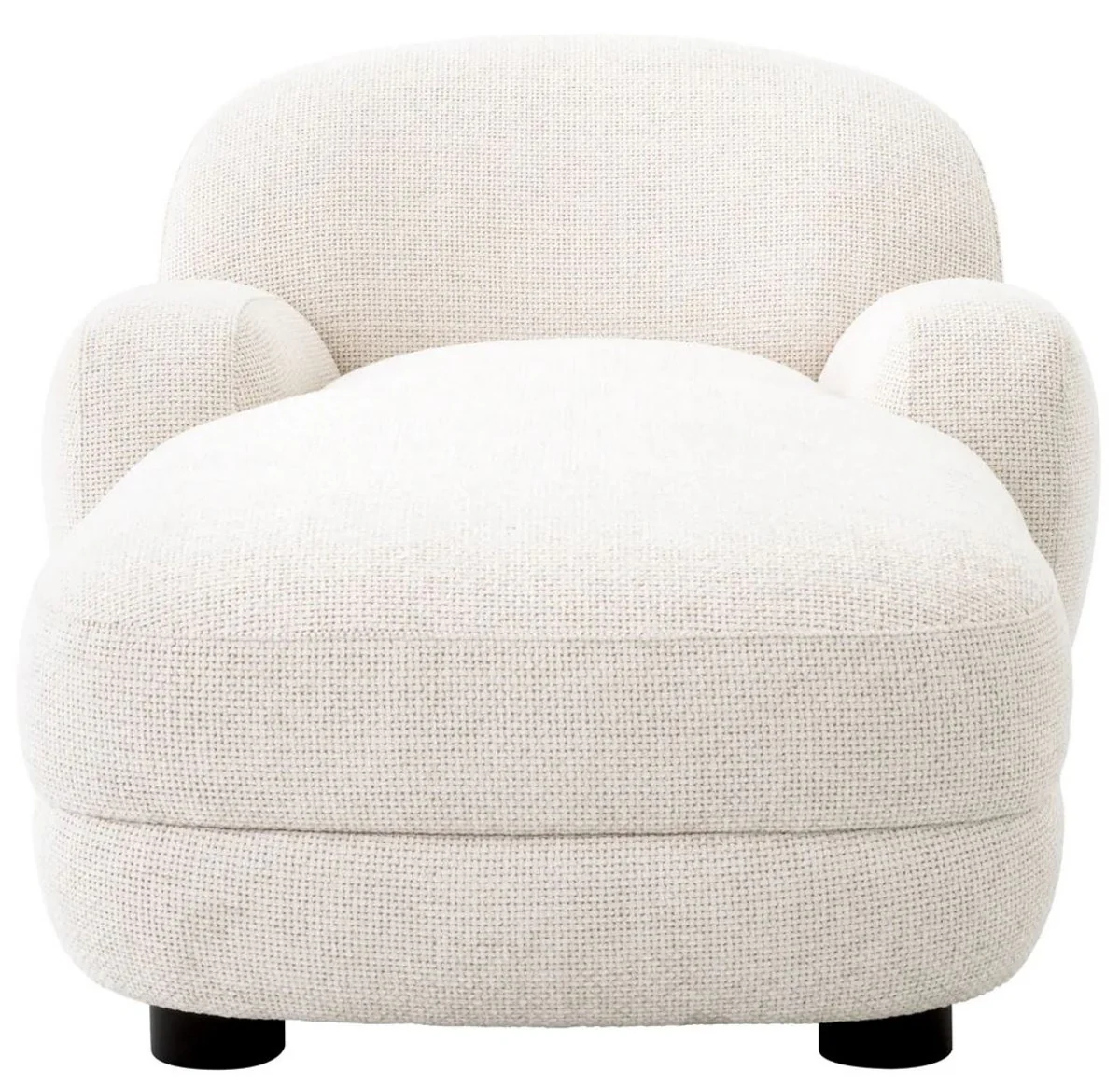 Luxus Chaiselongue Weiß / Schwarz 95 x 170 x H. 69 cm - Wohnzimmer Liegesessel - Recamiere - Wohnzimmer Möbel - Luxus Möbel - Luxus Qualität