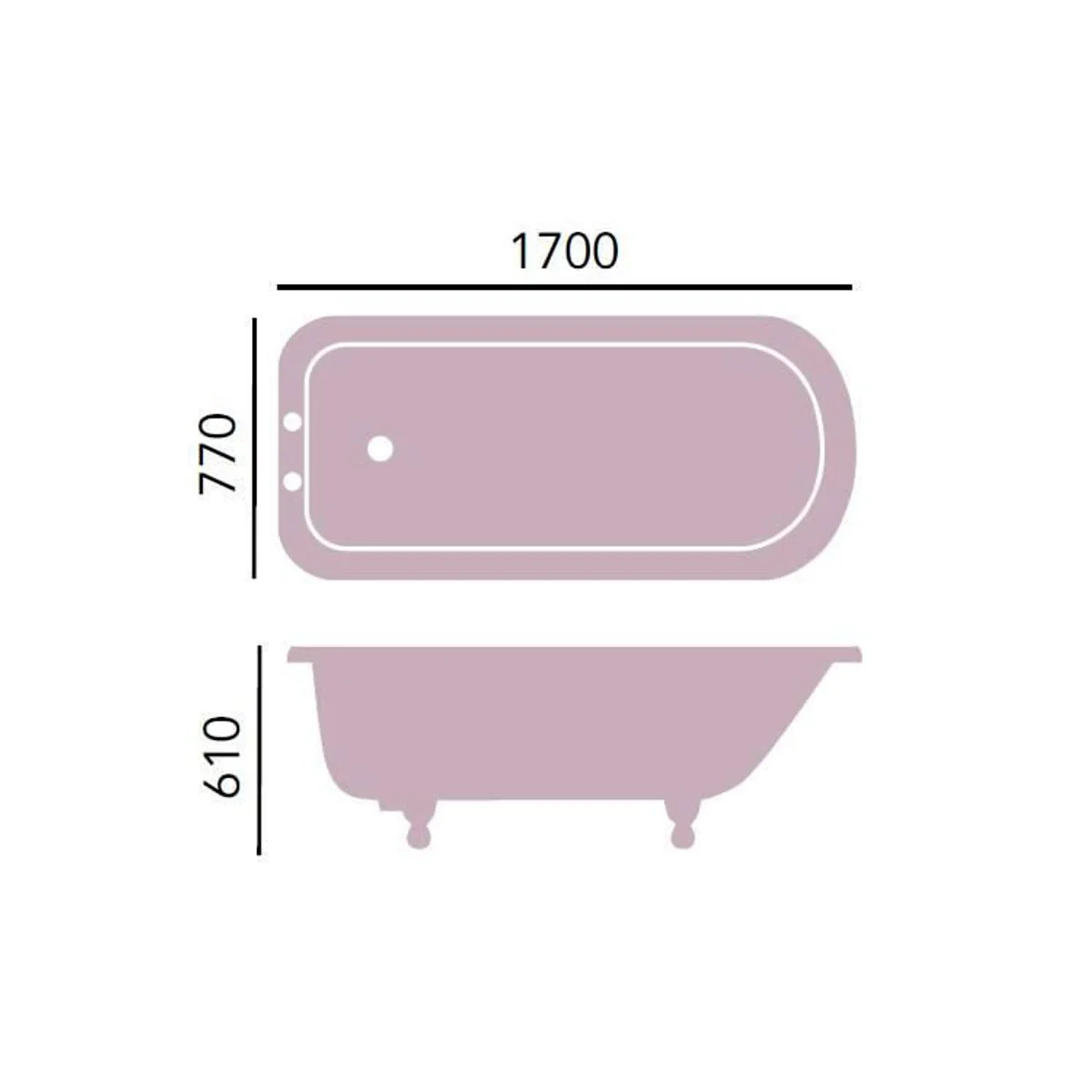 Luxus Gusseisen Badewanne Hellblau / Weiß 170 cm - Freistehende Badewanne - Barock & Jugendstil Badezimmer Möbel