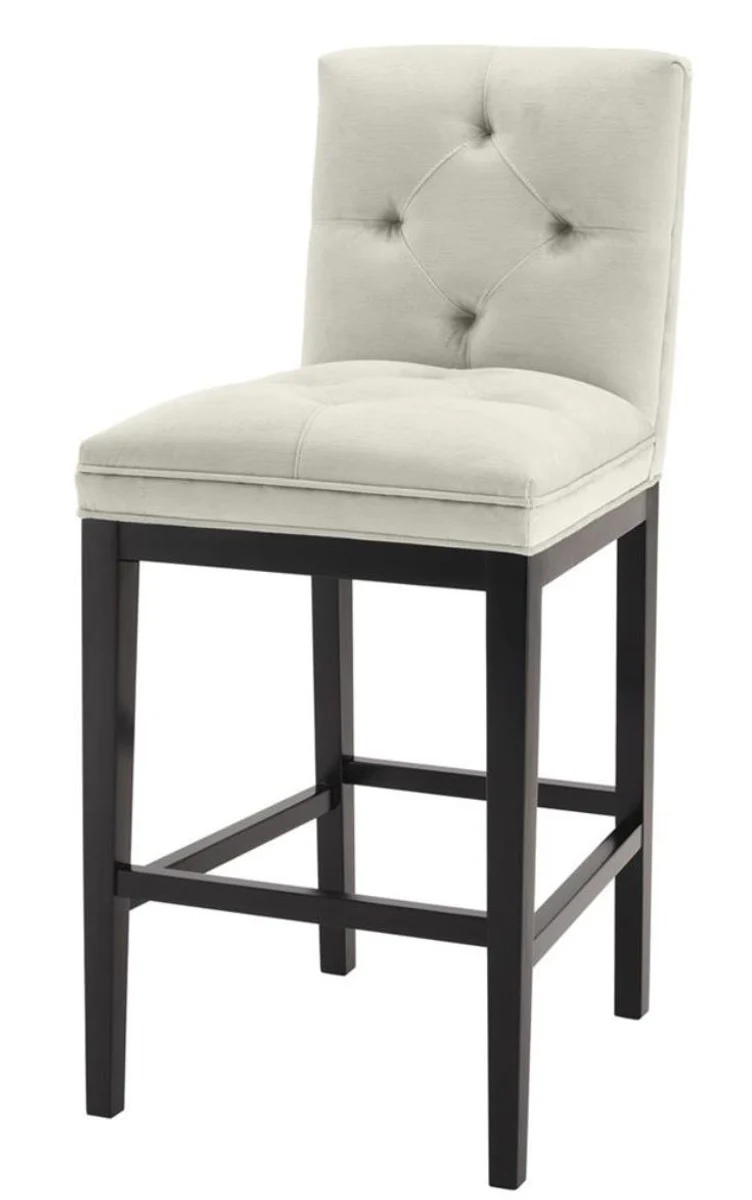 Luxus Barstuhl Hellgrau / Schwarz 51 x 63 x H. 110 cm - Hotel Restaurant Club Möbel