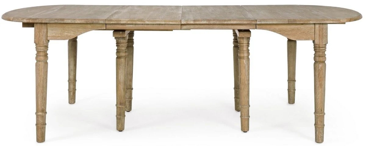 Luxus Massivholz Esstisch Naturfarben 152-382 x 120 x H. 78 cm - Ausziehbarer Massivholz Küchentisch - Esszimmer Möbel - Küchen Möbel - Massivholz Möbel - Luxus Möbel