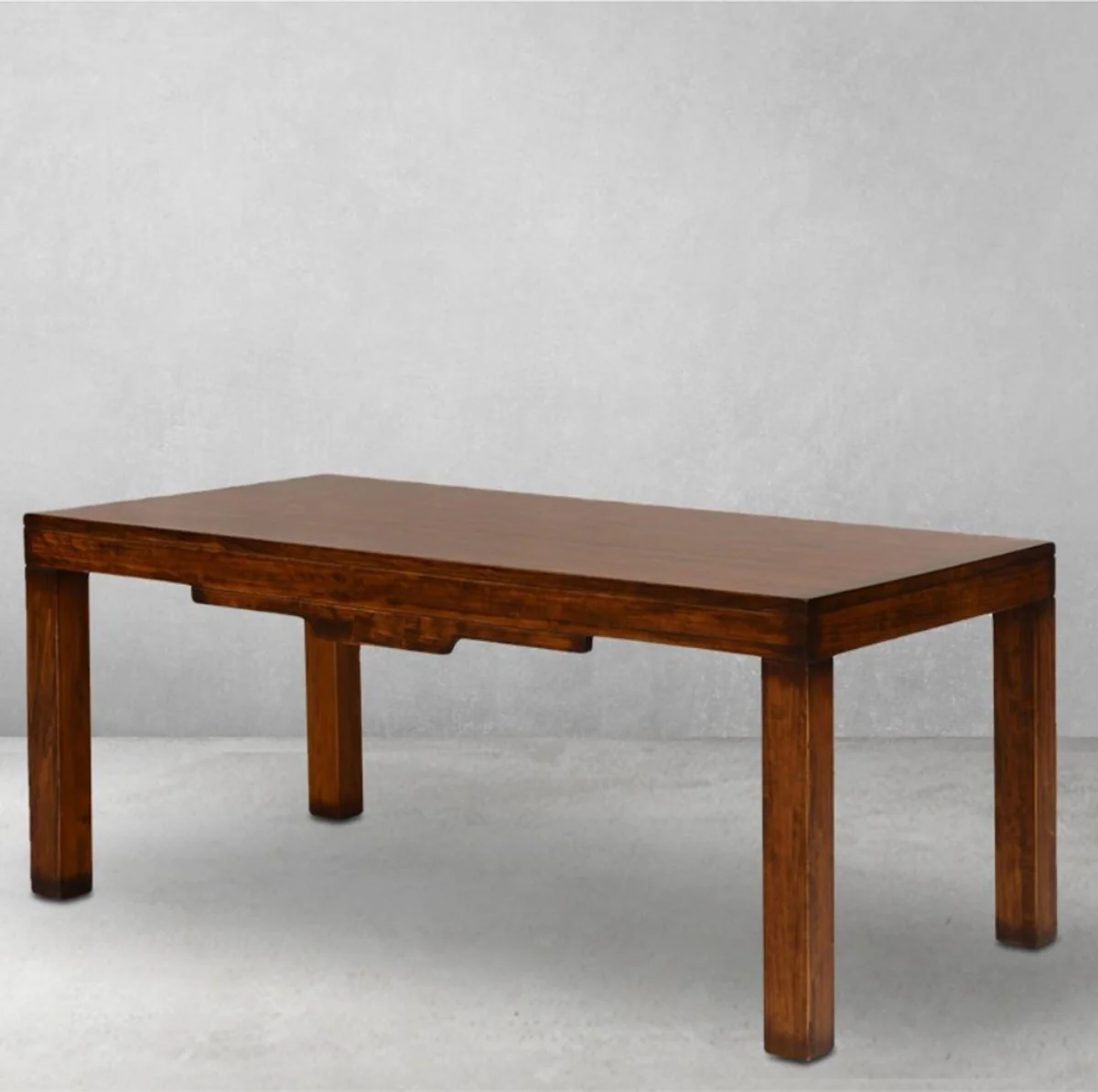 Luxus Vintage Stil Esstisch Dunkelbraun 180 x 93,5 x H. 78 cm - Rechteckiger Massivholz Esszimmertisch - Esszimmer Möbel - Massivholz Möbel - Vintage Stil Möbel - Luxus Möbel