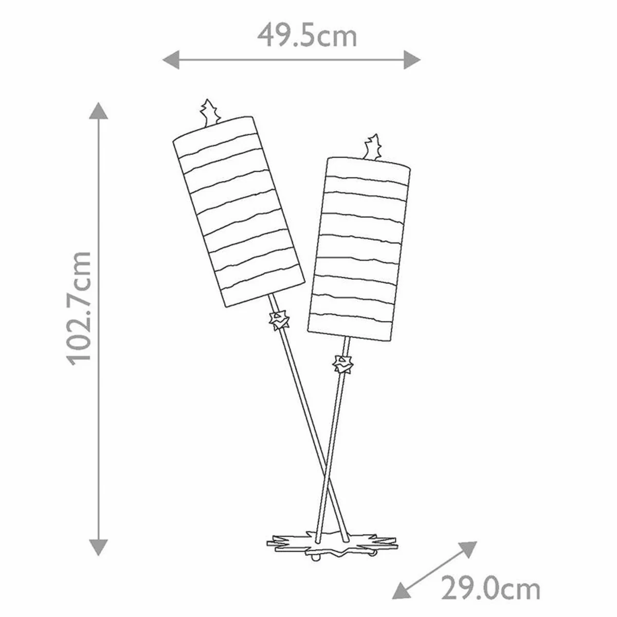 Luxus Doppel Tischleuchte Silber / Creme H. 102,7 cm - Luxus Leuchten