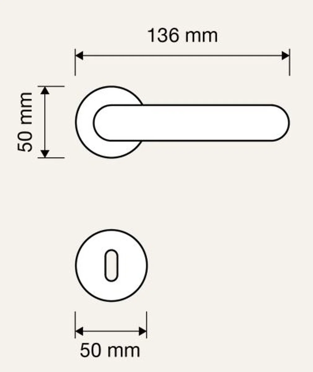 Luxus Jugendstil Türgriff Set Messingfarben 13,6 x H. 5 cm - Edle Türklinken mit Rosetten - Luxus Qualität - Made in Italy