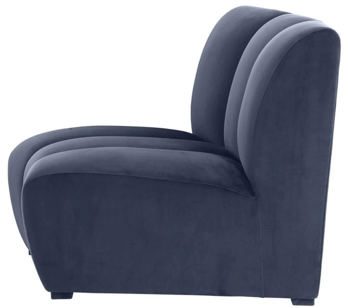 Luxus Samt Couch Mitternachtsblau 109 x 95 x H. 83,5 cm - Gebogenes & Erweiterbares Luxus Wohnzimmer Sofa