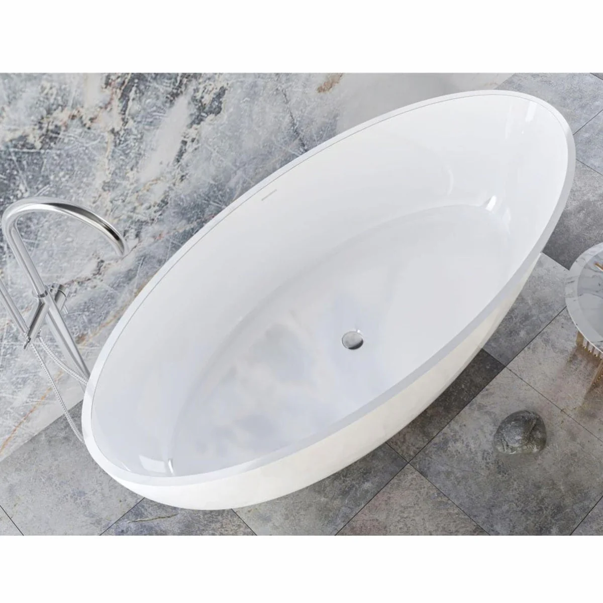 Luxus Badewanne Hochglanz Weiß 180 cm - Badezimmer Möbel