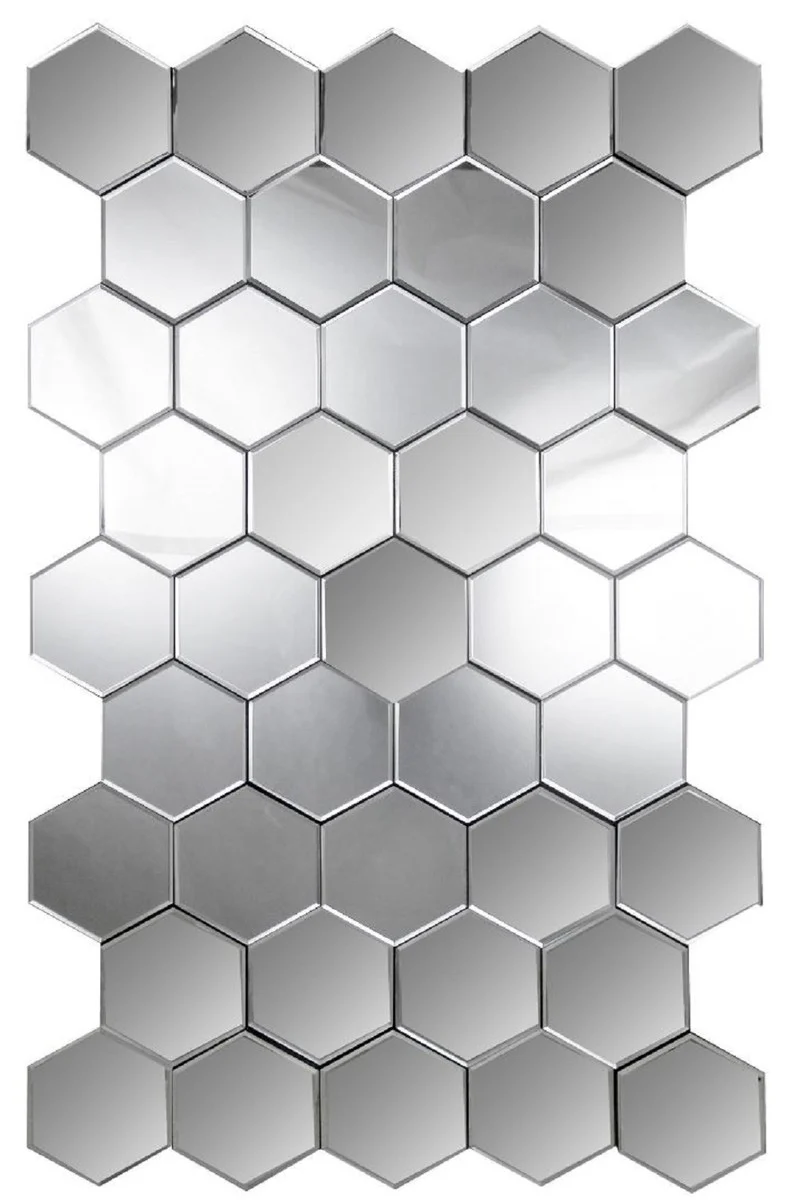 Designer Wandspiegel Silber 75 x H. 120 cm - Moderner Wohnzimmer Spiegel - Luxus Kollektion