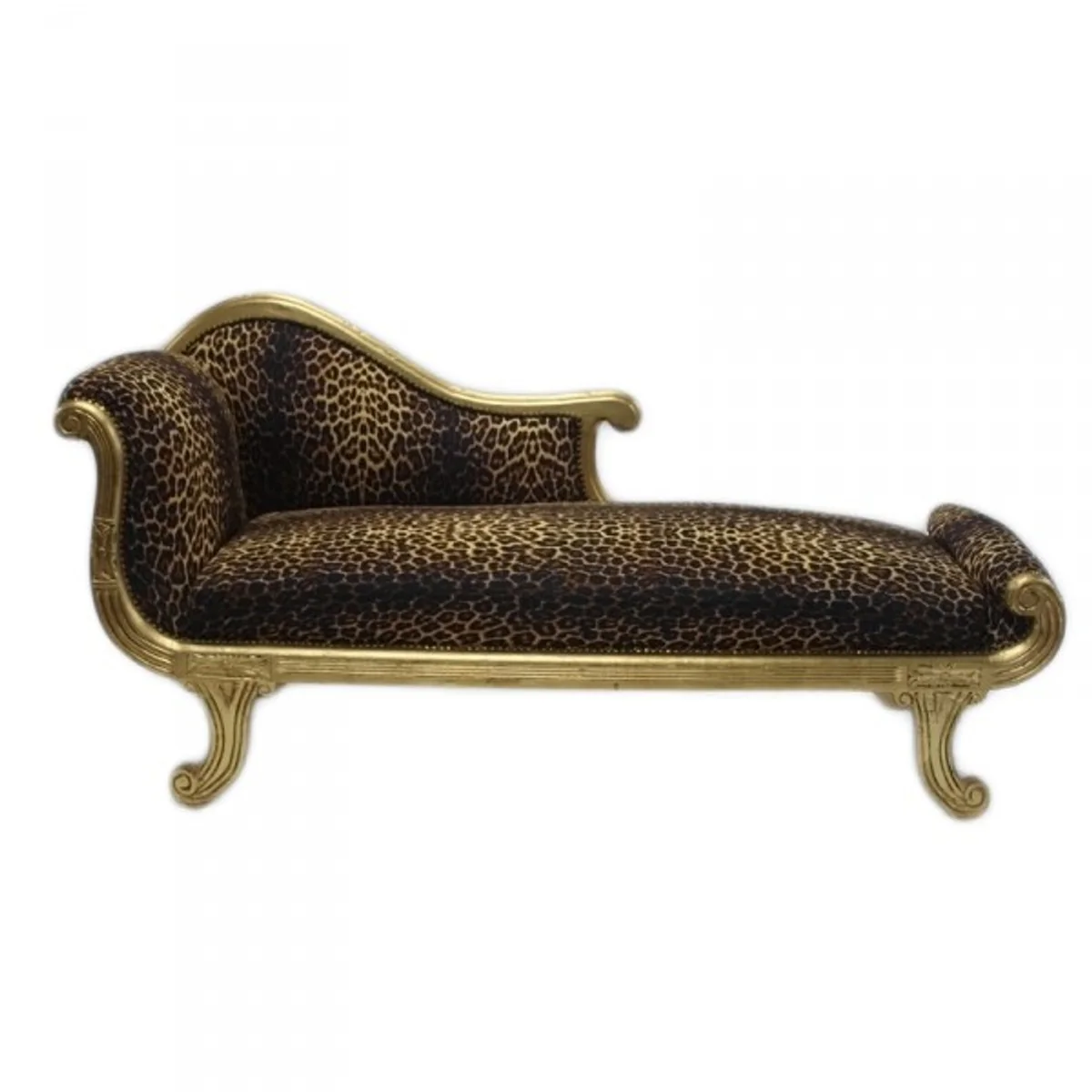 Barock Chaiselongue Modell XXL Leopard / Gold