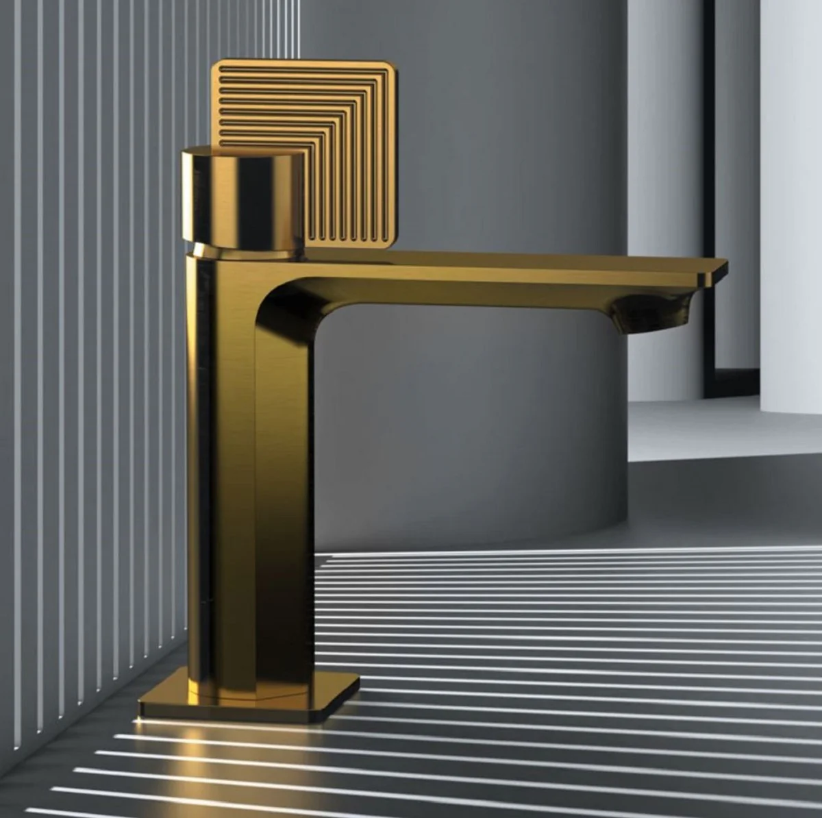 Luxus Waschtischarmatur Antik Messing - Badezimmer Accessoires - Made in Italy