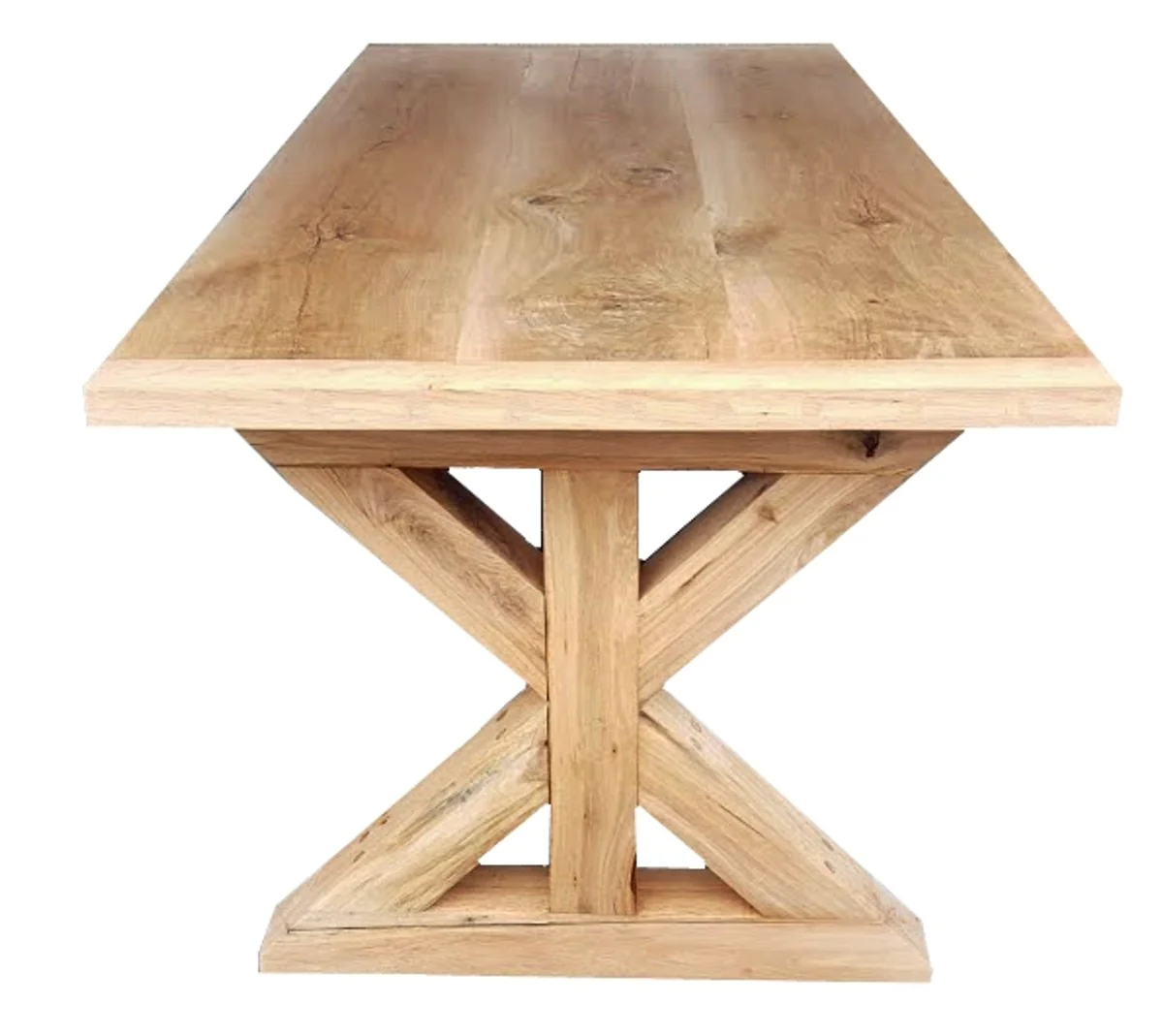 Luxus Massivholz Esstisch - Eiche - 200 cm x 100 cm x H78 cm - Schwere Ausführung