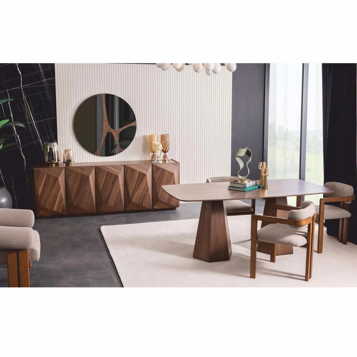 Luxus Massivholz Esstisch Braun 190 cm - Hotel & Esszimmer Möbel