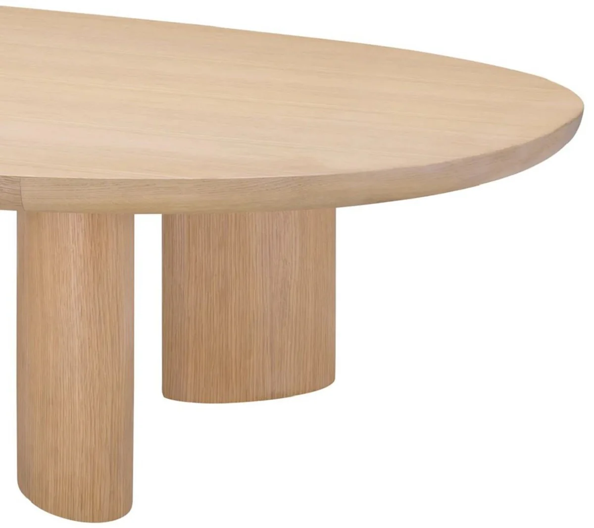 Luxus Couchtisch Naturfarben 168,5 x 86,5 x H. 35,5 cm - Ovaler Massivholz Wohnzimmertisch - Wohnzimmer Möbel - Luxus Möbel - Luxus Einrichtung