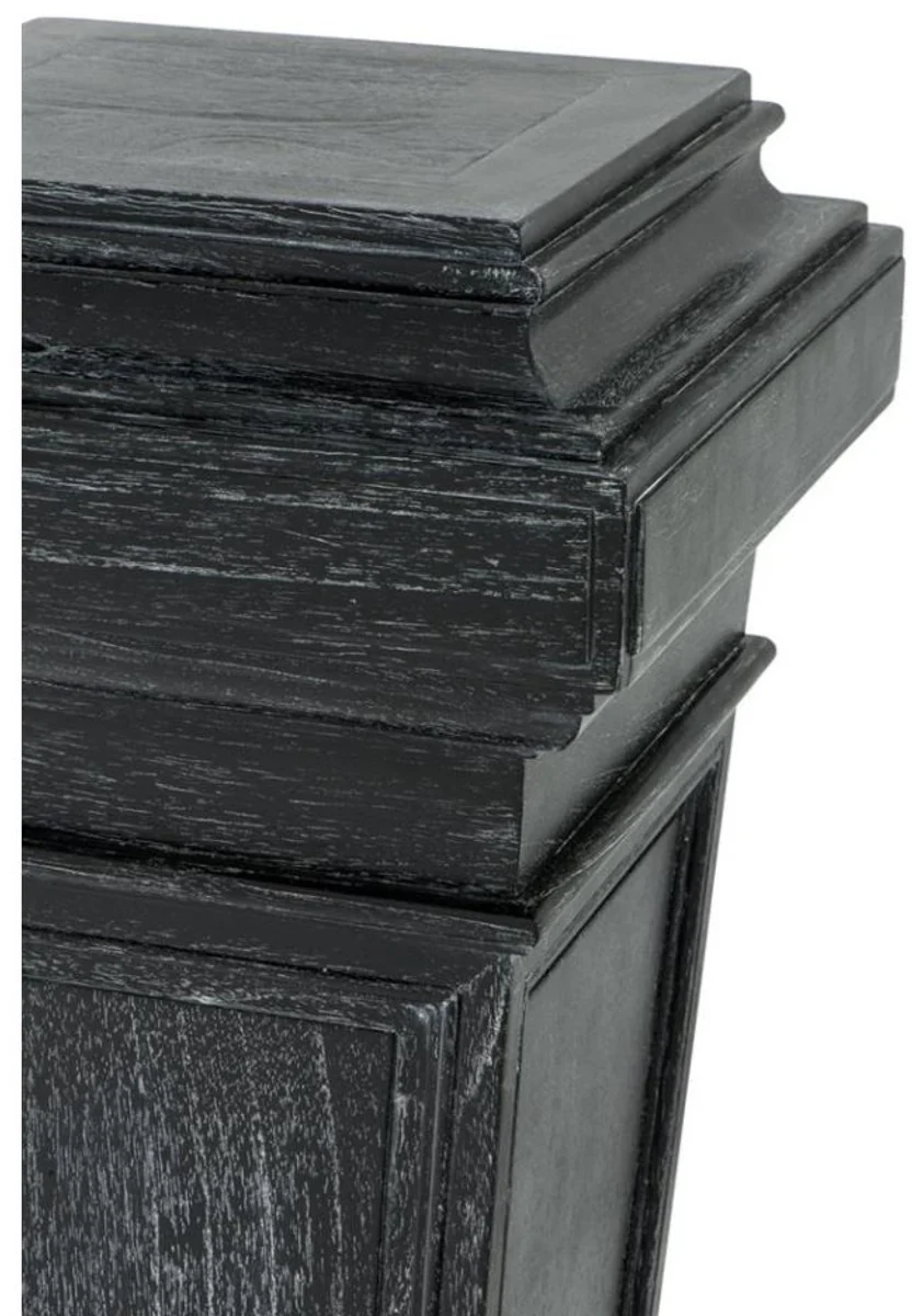 Designer Säule / Beistelltisch 38 x 38 x H. 114 cm - Luxus Möbel Grau