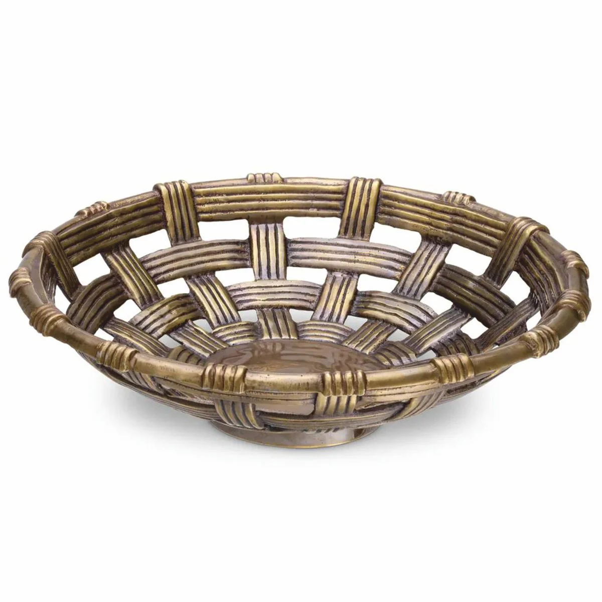 Luxus Deko Aluminium Schale Vintage Messing 34,5 cm - Deko Accessoires