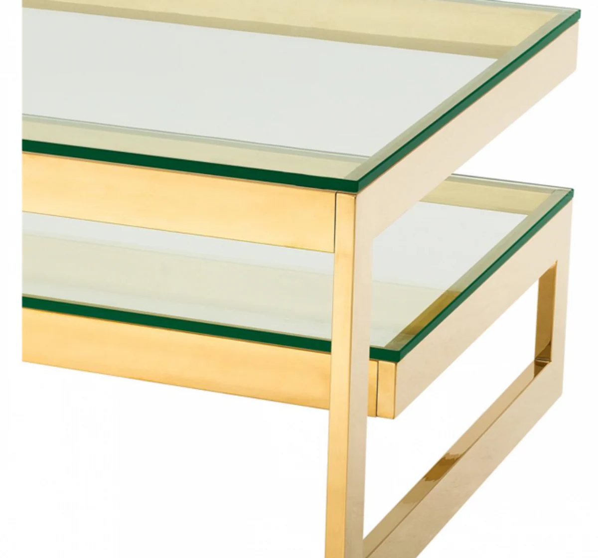 Art Deco Luxus Couchtisch Gold Finish - Wohnzimmer Salon Tisch - Hotel Möbel