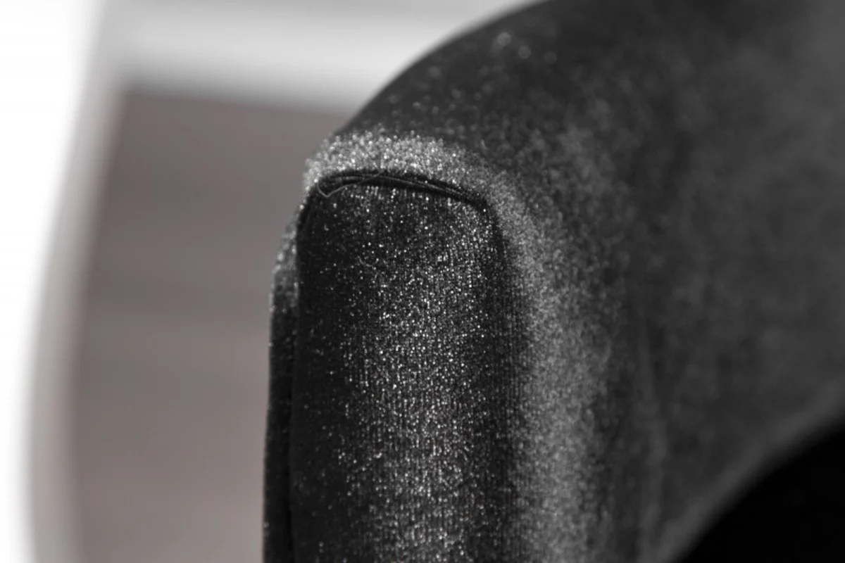 Luxus Esszimmer Stuhl mit Armlehnen und Strasssteinen, Schwarz Mod2 - Barock Möbel