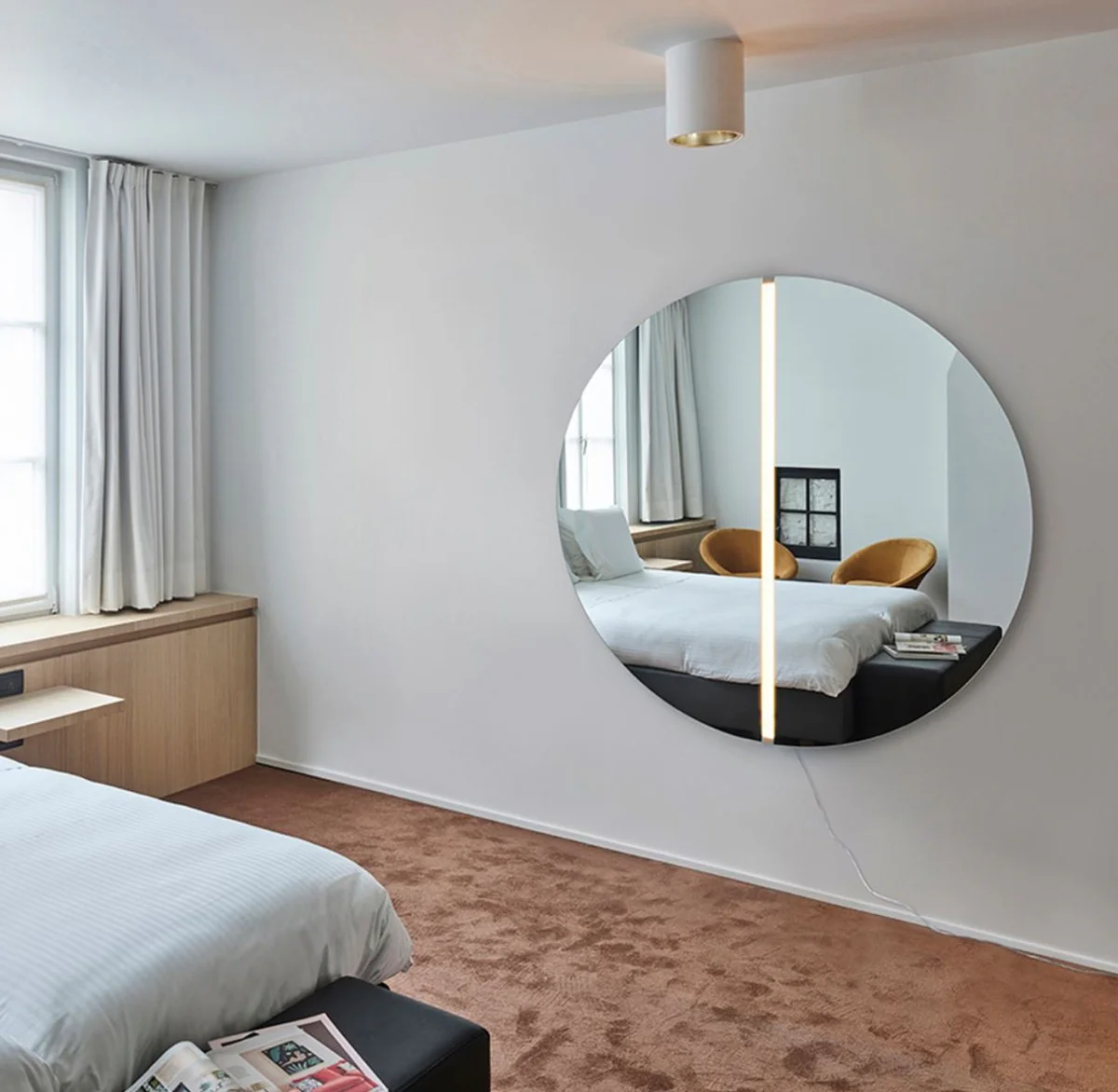 Luxus Spiegel Ø 150 cm - Runder Wandspiegel mit LED Streifen - Wohnzimmer Hotel Restaurant Boutique Spiegel