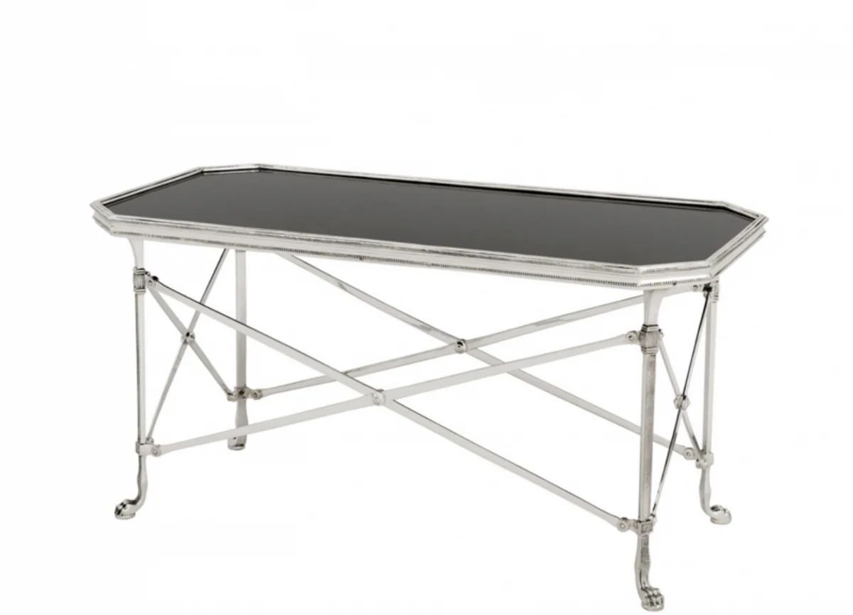 Luxus Art Deco Designer Couchtisch Antik Silber - Wohnzimmer Salon Tisch - Luxus Hotel Möbel