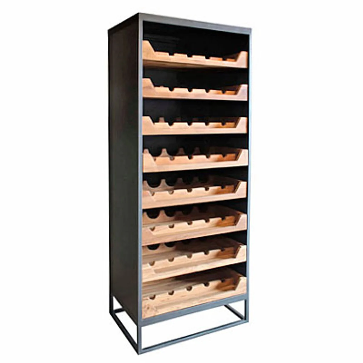 Industrial Look Weinschrank 67x45x183cm Metall / Holz - Weinregal