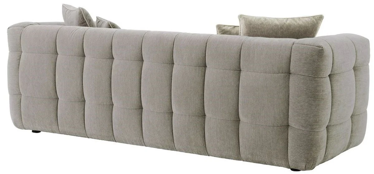 Luxus Sofa Grau 230 x 100 x H. 75 cm - Wohnzimmer Sofa mit 4 Kissen - Wohnzimmer Möbel - Luxus Möbel - Wohnzimmer Einrichtung - Luxus Einrichtung - Luxus Qualität