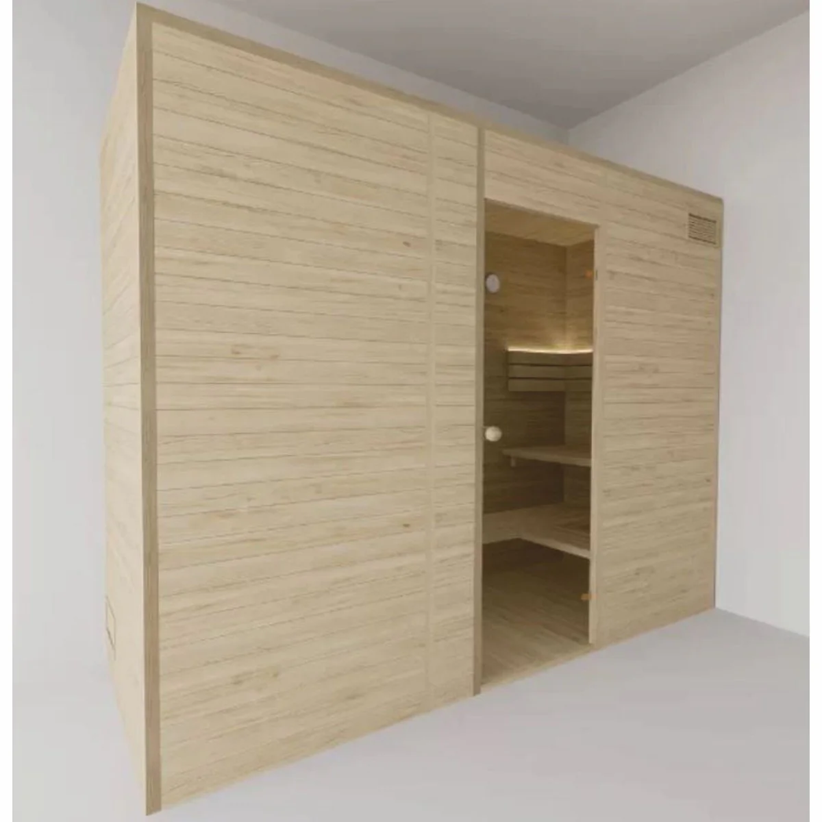 Luxus 4 Personen Innensauna Naturfarben 300 x 100 x H. 190 cm