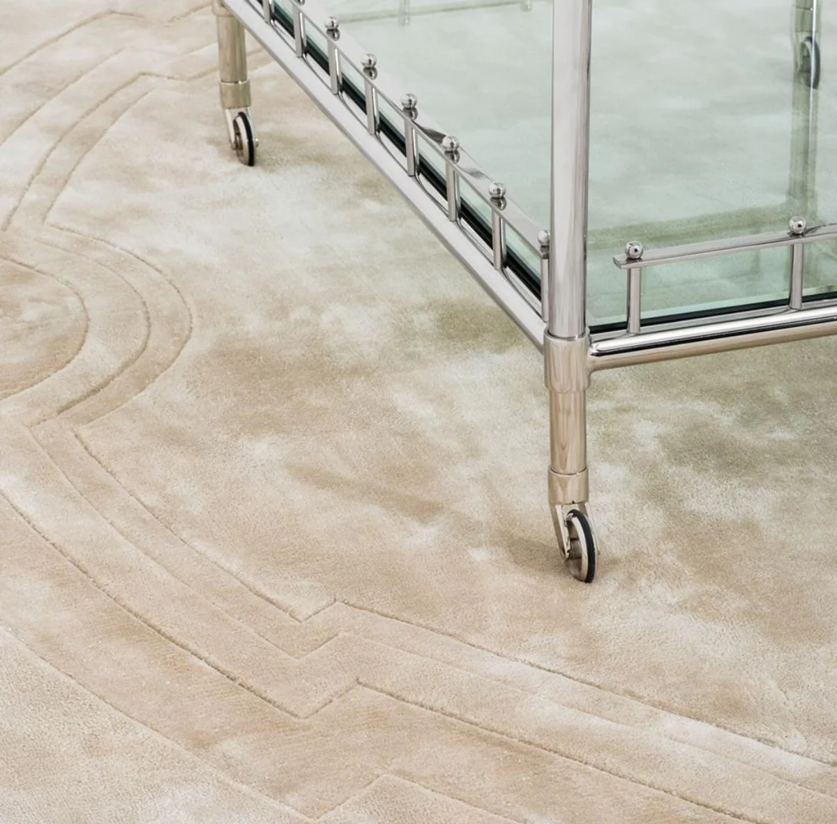 Luxus Designer Teppich Beige Durchmesser 280 cm - Limited Edition