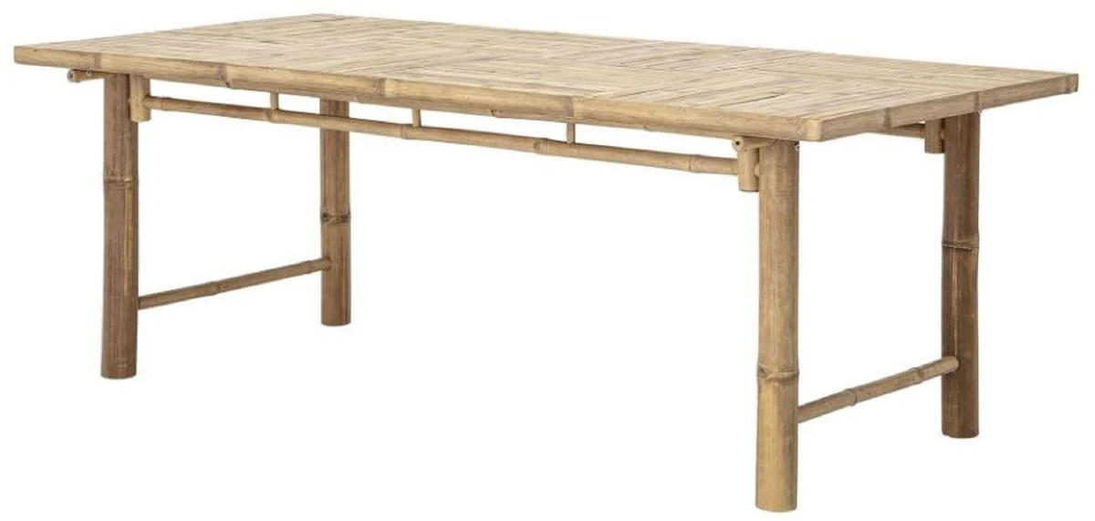 Luxus Esstisch Naturfarben 200 x 100 x H. 74 cm - Rechteckiger Bambus Küchentisch - Esszimmer Möbel - Bambus Möbel - Luxus Möbel - Luxus Esszimmer Einrichtung