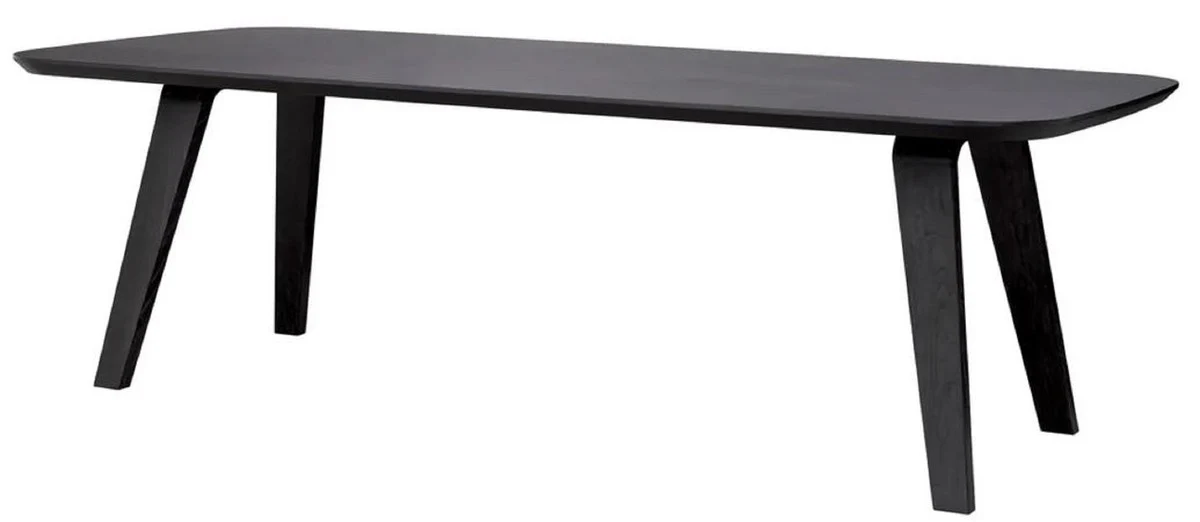 Luxus Esstisch Schwarzgrau 245 x 109,5 x H. 77 cm - Rechteckiger Massivholz Küchentisch - Esszimmer Möbel - Küchen Möbel - Luxus Möbel - Luxus Einrichtung