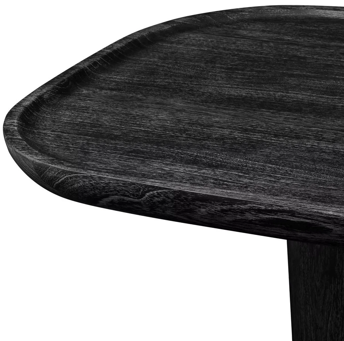 Luxus Couchtisch Schwarzgrau 140 x 79,5 x H. 35 cm - Massivholz Wohnzimmertisch - Massivholz Wohnzimmer Möbel - Luxus Qualität