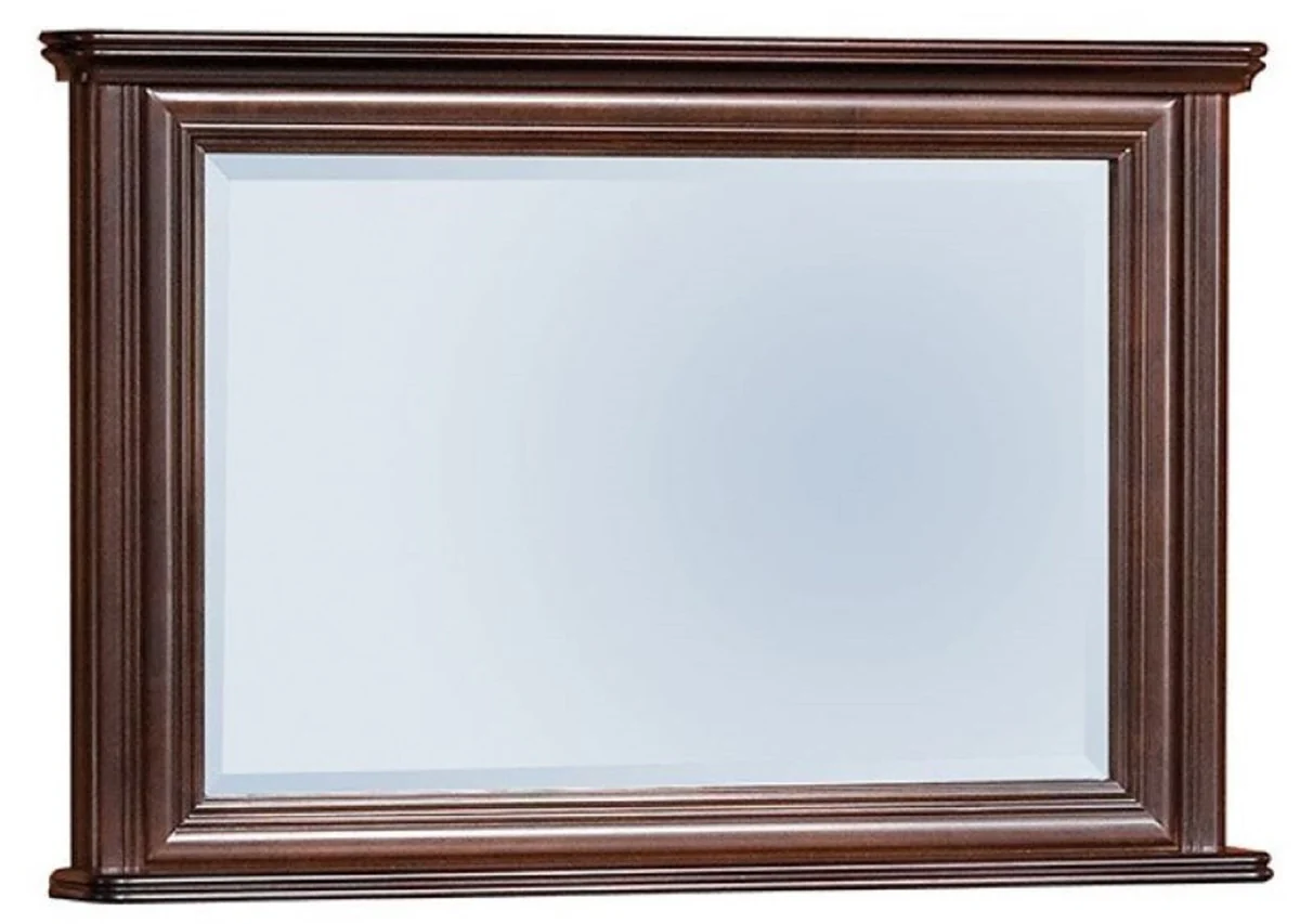 Luxus Jugendstil Spiegel Dunkelbraun 107 x 12 x H. 71,2 cm - Rechteckiger Massivholz Wandspiegel - Schlafzimmer Spiegel - Barock & Jugendstil Schlafzimmer Möbel